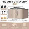 thumbnail image 2 of 8x10 FT Metal Storage Sheds Outdoor,Metal ToolShed with Lockable Door,Metals Yard Sheds MetalGarden Shed Kit,Metals Utility Sheds Buildings with Air Vent for Backyard Garden Patio Lawn,ship in 2 boxes, 2 of 7