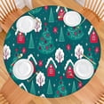 thumbnail image 2 of Dark Teal Christmas Village Pattern Round Fitted Tablecloth with Elastic Edge,Dining Table Cover Waterproof,Outdoor Round Tablecloth for Camping,Dining,Indoor and Outdoor, 2 of 7
