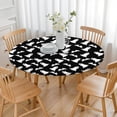 thumbnail image 3 of Halloween Ghost and Bat Silhouette Pattern Round Fitted Tablecloth with Elastic Edge,Dining Table Cover Waterproof,Outdoor Round Tablecloth for Camping,Dining,Indoor and Outdoor, 3 of 7