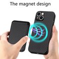 thumbnail image 3 of Allytech Detachable Wallet Case for iPhone 15 Plus, Fiber Texture Design Magnetic Card Holder Case for Women&Men, Slim Fit Shockproof Full Body Protective Back Cover - Black, 3 of 12