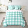 thumbnail image 2 of Erosebridal Teal Buffalo Bedding Queen Size,Abstract Artwork Comforter Sets with Sheets,Geometric Plaid Bedding Sets Queen Size,Super Cozy Grid Room Decorative,7 Pieces, 2 of 6