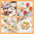 thumbnail image 4 of Orgry Chinese Flower Moon Cake Press Moldwith 1 Stamp DIY , Hand Pressed Cookie Dessert , Hand Wash Only （1*Quadrangular flower）, 4 of 5