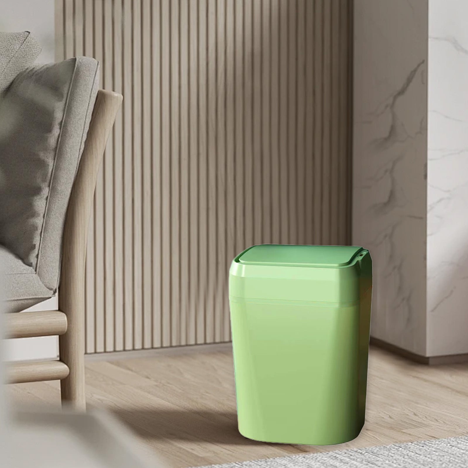 Touchless Sensor Trash Can 12L, Automatic Hands-Free Bathroom Kitchen Bin with 5s Delay Close, Waterproof Silent Lid for Office Living Room Home Waste Disposal