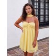 thumbnail image 4 of LMLYSoH Women's Tube Top Mini Dress Summer Fashionable Strapless Sleeveless Sweetheart Neck Dress with Scarf, 4 of 9