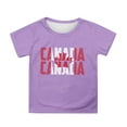 thumbnail image 1 of MEZZALL T-Shirt à Manches Courtes pour Filles Fête du Canada Été Col Rond T-Shirts Coupe Décontractée Basique, Violet, 10-11 Ans, 1 of 4