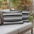 thumbnail image 5 of 2 Pack Outdoor Waterproof Throw Pillow Covers,Classic Gray Black Striped Decorative Rectangle Patio Pillowcases for Chair Couch Sofa 20x12in, 5 of 9