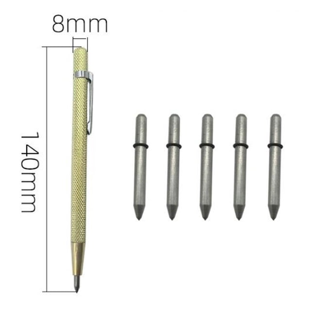 6Pcs Tungsten Carbide Tip Scriber Engraving Pen Marking Tip For Glass Ceramic