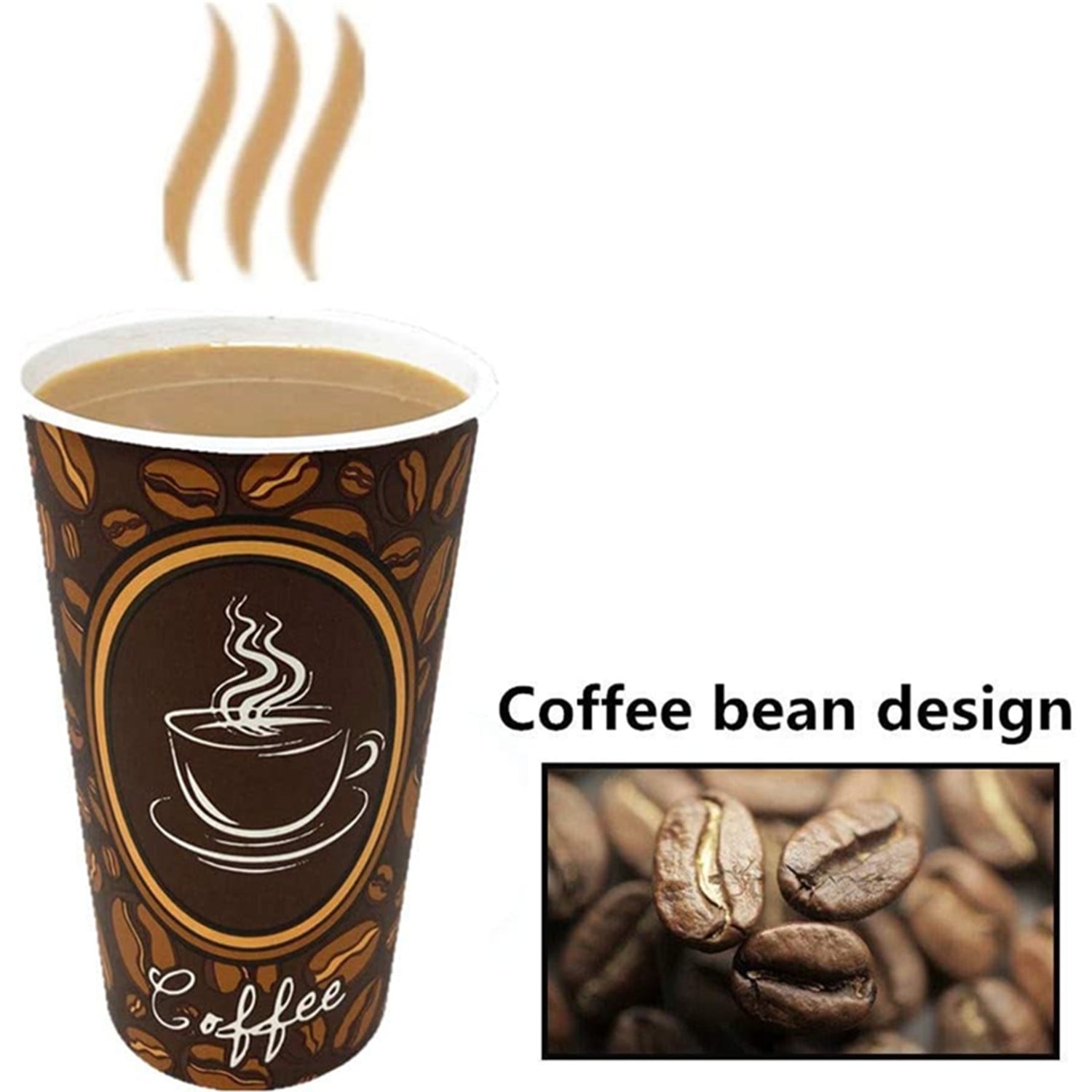 Tsyware 100 Count Disposable Paper Coffee Cups, 16oz Hot Drink Cups for Tea  and Coffee - Walmart.com