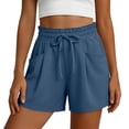 thumbnail image 2 of Sentmoon Womens Shorts Athletic Drawstring High Waist Flowy Shorts for Women Stretchy Solid Color Regular Fit Sleep Shorts Women with Pockets Soft and Comfortable S-3XL, 2 of 6