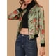 thumbnail image 5 of Chaqueta bomber para mujer Inspire Chic, corte slim, ligera, con cremallera, talla XL, verde claro, 5 of 8