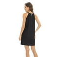 thumbnail image 6 of Xmarks Women's Summer Solid Color Sleeveless Halter Neck Beach Party Dress Black US 6-16, 6 of 9