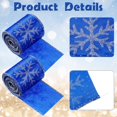 thumbnail image 2 of Christmas Snowflake Wired Ribbon 2.5 Inches 2 Rolls Satin Glittered Snowflake Wired Edge Christmas Ribbon for Tree Gift Wrapping Home Decorations Bow DIY Craft 12 Yard, 2 of 7
