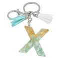 thumbnail image 1 of pstuiky Llavero con borla verde, colgante de cristal, lámina dorada, joyería de piedra, colgante, bolso, llavero, 1 of 2