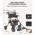thumbnail image 3 of VOCIC Z51 Foldable 4-Wheel Rollator with Seat, Transport Chair & Dual Brakes, Champagne, 300 lb Limit, 3 of 10