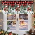 thumbnail image 5 of Christmas Snowman Valances for Windows, 42 x 18in, Winter Xmas Trees Bird Snowflakes Red Plaid Rod Pocket Kitchen Valance Curtain Light Filtering Window Treatments for Living Room Bedroom, 1 Panel, 5 of 7