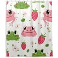 thumbnail image 2 of Coolnut Cute Frog Strawberry Shower Curtain Waterproof Fabric with 12 Hooks Bathroom Bath Curtain Set Polyester Fabric Machine Washable 60 x 72 Inch Home Decor, 2 of 6