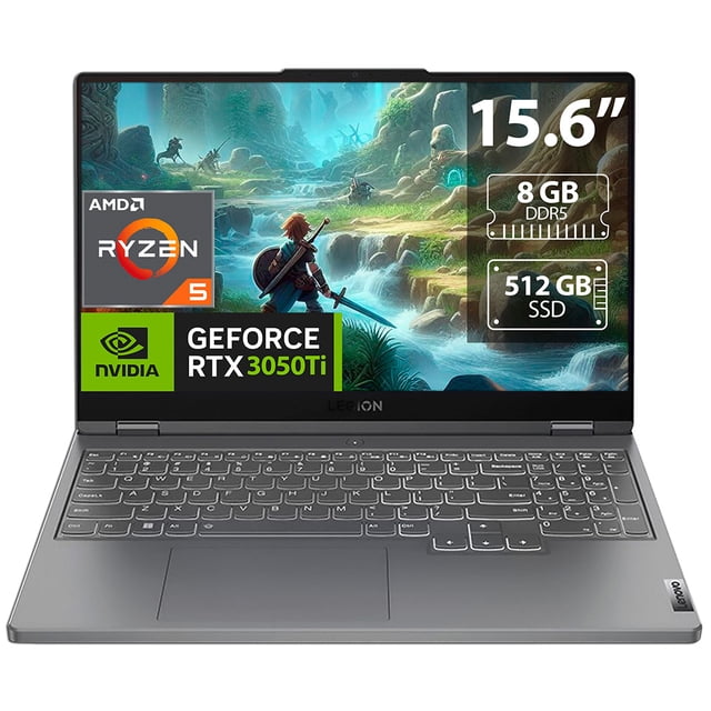 LENOVO LAPTOP IDEA GAMING LEGION 5 15ARH7 AMD RYZEN 5 6600H 8GB DDR5 RAM 512GB SSD RTX 3050 TI 4GB 15.6 FHD STORM GREY WIN11H 82RE006KLM Lenovo LEGION 5