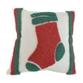 thumbnail image 2 of xihome Funda de cojn bordada con rbol de Navidad y campanas, 45x45 cm, 100% polister. Decoracin navideña para sof o cama en la sala de estar., 2 of 6