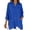 Blue, variant on Womens Summer Notch Neck 3/4 Sleeve Tops Oversized Solid Color with Pocket Side Split Tees Daily T-Shirts