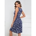 thumbnail image 5 of Chiclily Women Summer Dresses Sleeveless Casual Loose Swing Button Down Midi Dress with Pockets, Vine Flower S, 5 of 6
