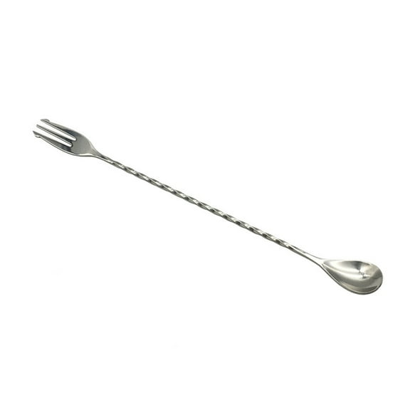Bar Spoon with Fork End Long Handle Cocktail Shaker Spoon Double Head Cocktail Mixing Stirrer Bartenders Tool