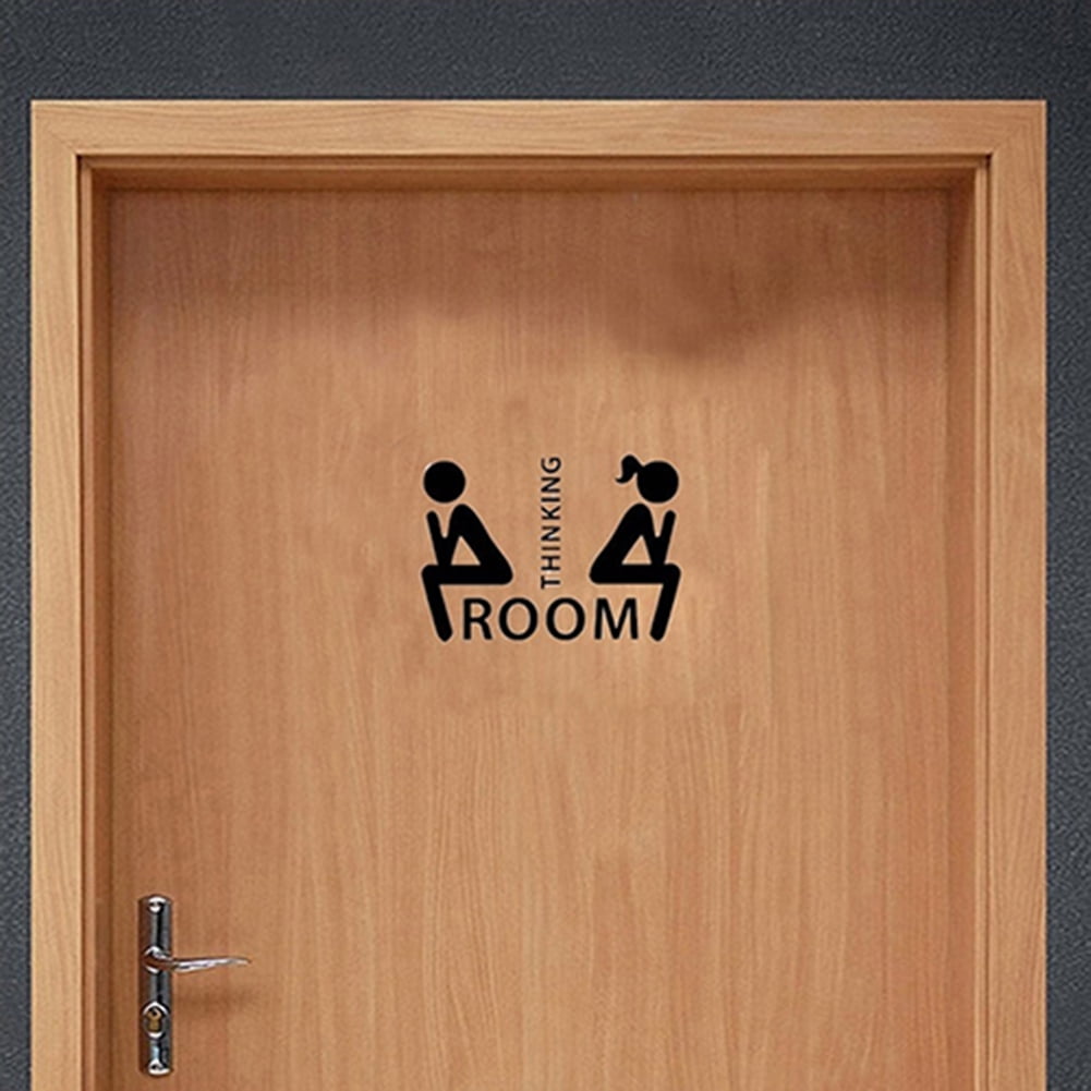Male and Female Fun Toilet Signs MENS WOMENS door stickers WC bathroom decals 