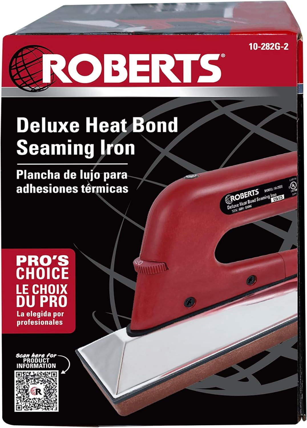 Roberts Deluxe Heat Bond Carpet Iron - Non-Stick Grooved Base - Red — Residential Use, Standard Application