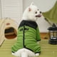 thumbnail image 4 of Suéter polar de invierno para perros y gatos | Abrigo cálido de cuerpo entero para mascotas de cuatro patas | Orificio para correa integrado para paseos | Polar suave para otoño e invierno | Verde, 4 of 6