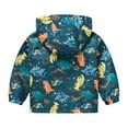 thumbnail image 2 of Toddler Boys Rain Jackets Girls Cartoon Prints Casual Light Coat Hooded Jacket Windproof Zipper Outwear Raincoat Windbreakers For Kids,Size 4-5 Years, 2 of 3