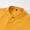thumbnail image 4 of QATAINLAV Mens Business Casual Dress Shirts Long Sleeve Button Down Stand Collar Work Tops Solid Color Wrinkle Free Shirt Gold L Clearance Items, 4 of 7