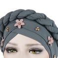 thumbnail image 3 of Cheers.US Women Turban Braid Headscarf Braid Turban Cap Pre Tied Twisted Braid Hair Covered Wrap Hat, 3 of 3