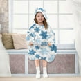 thumbnail image 7 of joogoo Wearable Blanket Hoodie for Snowflakes Blue Oversized Sherpa Hooded 3-14 YR M, 7 of 7