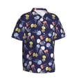 thumbnail image 3 of Xecao Colorful Jellyfish print Hawaiian shirt - a stylish short-sleeve button-down for men, perfect for casual beach and tropical outings., 3 of 9