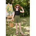 thumbnail image 5 of Arshiner Girl's 2 Piece Summer Outfit Sleeveless T-Shirt and Hawaiian Tropical Boho Shorts, 5 of 7