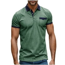 Dovford Men Short Sleeve Polo Shirt Casual Summer Collar Shirts Dress Button Polo T Shirt Classic Golf Shirts