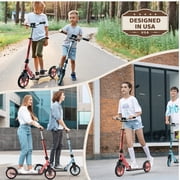 UPGO Kick Scooter for Ages 6+, Kids, Teens & Adults, 240 LB Max Load, Foldable, 8-Inch Wheels,Red