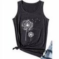 thumbnail image 3 of Débardeur Femme Imprimé Floral Décontracté Col Rond Sans Manches T-shirt, Gris, TTG, 3 of 8