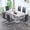 Gray, variant on SUDICA 7-Piece Modern Dining Table Set, 63 inch Gray Faux Marble Table with White MDF Base and 6 PU Chairs