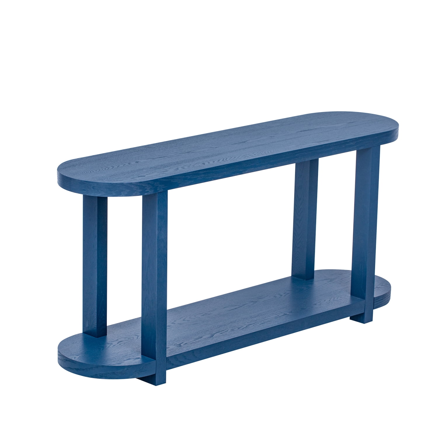 Modern Minimalist Ash Veneer Entryway Table with Craftsmanship Design Navy Blue, Ideal for Study Rooms, Entryways and Foyers