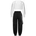 thumbnail image 2 of Haitryli Kids Girls 3Pcs Hip Hop Jazz Dance Outfits Hollow Out Crop Top Baggy Cargo Pants Streetwear Ivory 12, 2 of 5