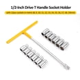 thumbnail image 2 of 13 Pieces Socket Wrench Kit Includes 1Pcs T Handle Socket Driver and 12Pcs Socket, Mechanic Tools Kit for Automotive Repair & Household, Metric Socket Set 1/2'' T-Handle Socket Wrench, 2 of 9