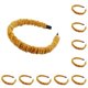 thumbnail image 1 of Minnieouse Korean Fashion Hairband Women Vintage Handmade Pleated Tool Students Girl Wrapped Styling Headband Accessory Adults Amarillo 10Conjunto, 1 of 6
