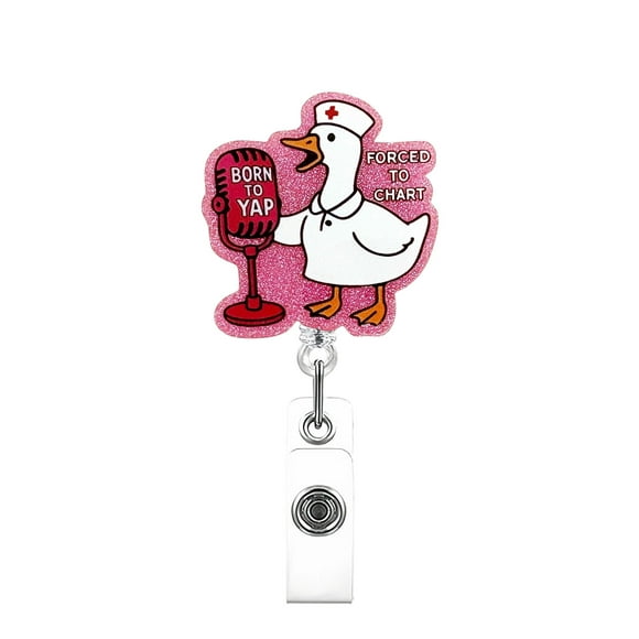TIELUTT Celokiy Porte-Badge Drôle d'Oie Pailleté Rétractable pour Étudiants en Soins Infirmiers et Personnel Porte-Papier pour Bureau Porte-Badge pour Femmes Porte-Livret Cartes de Baseball Vente aux Enchères Auto