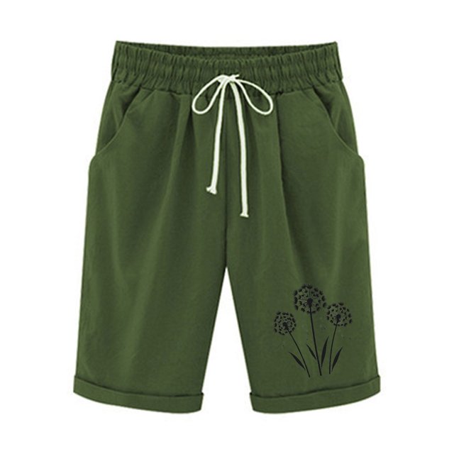 Top and Shorts Sets for Women, Womens Elastic Waist Printing Drawstring Shorts