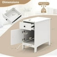 thumbnail image 3 of GOFLAME Flip Top End Table with Charging Station, Modern Side Table with Drawer, Storage Cabinet, USB Ports & Outlets, Narrow Nightstands for Small Spaces, Living Room, Bedroom, White, 3 of 9