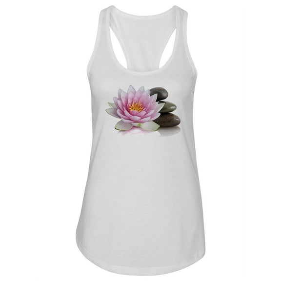 Lotus Flower And Pebbles. Tank Women -Image by Shutterstock, Female XX-Large