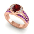 thumbnail image 2 of 2.35 T.C.W Wonderful Oval Cut Garnet & Amethyst Gemstone Wedding Ring for Ladies Solid 18K Rose Gold Size 9 by Diamond-Capitals, 2 of 8