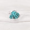 thumbnail image 2 of Natural Turquoise Ring, Rough Turquoise Ring, December Birthstone, Cross Prong Ring, 925 Sterling Silver, Womens Ring, Christmas, Thanksgiving, Handmade, Statement Jewelry, Rough Gemstone Jewelry, 2 of 5