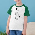 thumbnail image 4 of SGFCWSX Girls Short Sleeve Raglan T-Shirt, Kids Crew Neck Graphic Tees Regular Fit Summer Tops Green Size 11-12 Years, 4 of 8