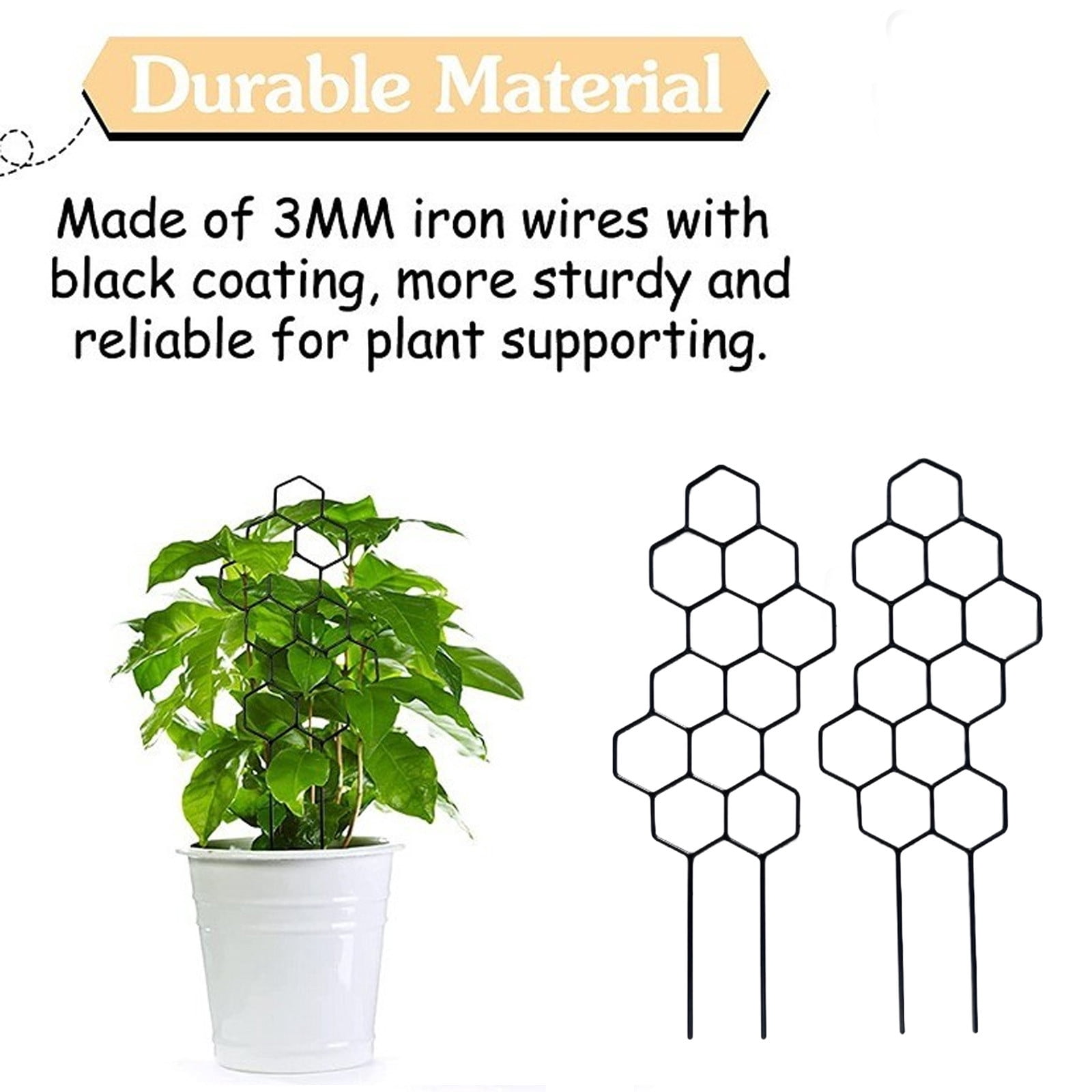 24pcs Indoor Plant Trellis for Climbing Plants, Small Garden Trellis for Potted Plant Support Outdoor, Small Houseplant Metal Wire Trellis for Vine Ivy